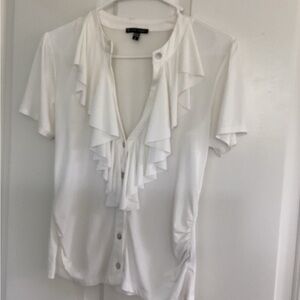 white ruffle top L